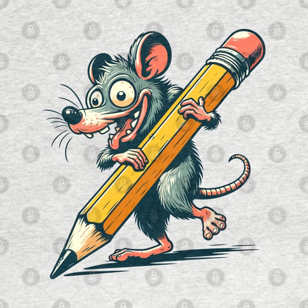 Crazy rat with a pencil by Art_Boys